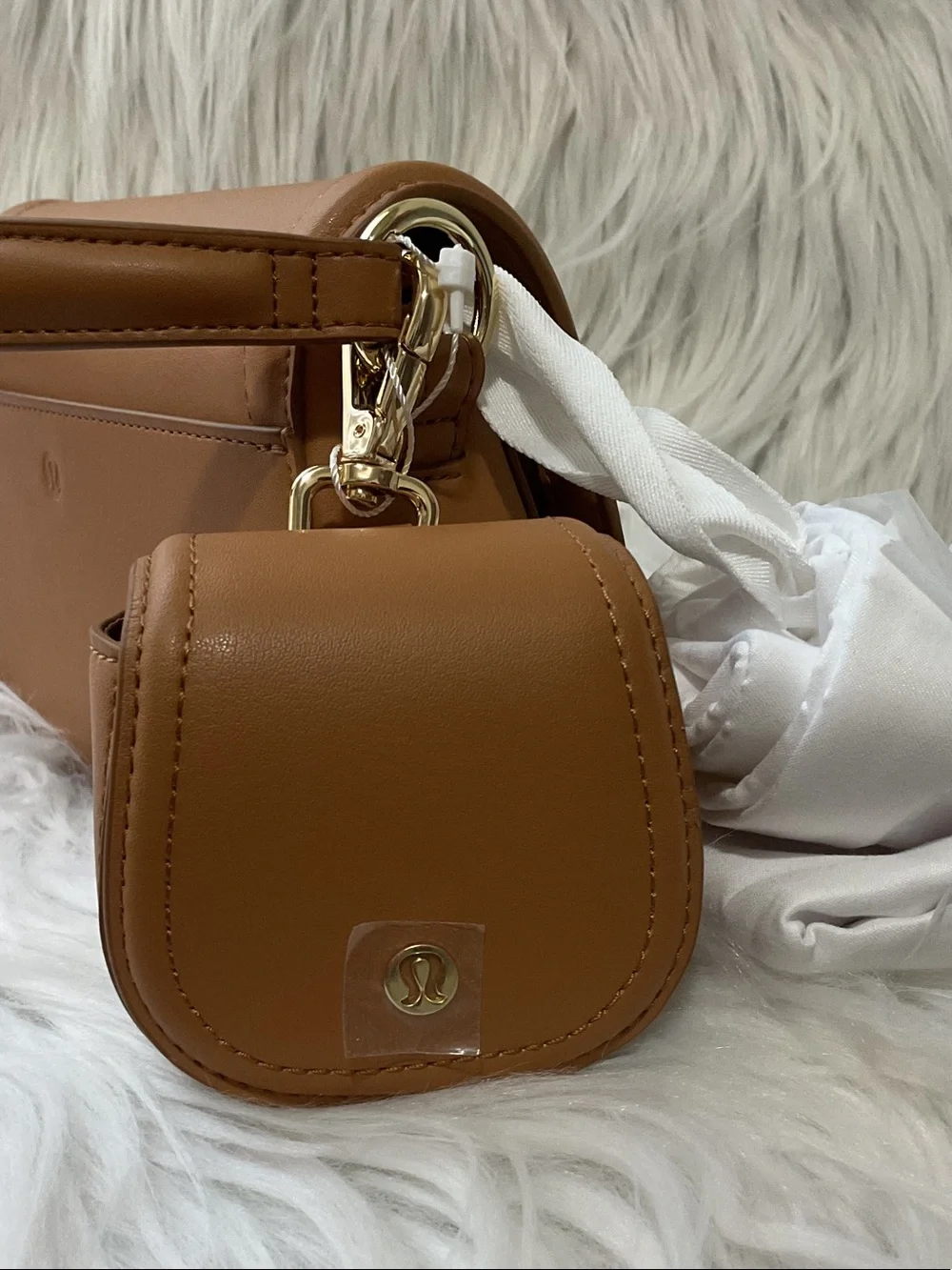 Lululemon Cactus Leather Mini Bag- Color(Brown Gold)